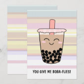 Leuke Boba Milk Thee Pun Uitnodiging (Voorkant / Achterkant)