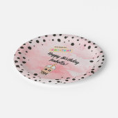 Leuke Boba Tea Verjaardagsfeestje Papier Borden Papieren Bordje (Gekanteld)