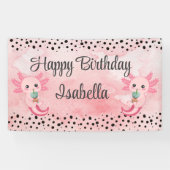 Leuke Boba Thee Axolotl Party Achtergrond Banner (Horizontaal)