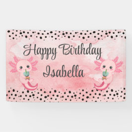 Leuke Boba Thee Axolotl Party Achtergrond Banner