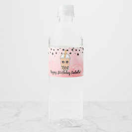 Leuke Boba Thee Verjaardagsfeestje Waterfles Label Waterfles Etiket