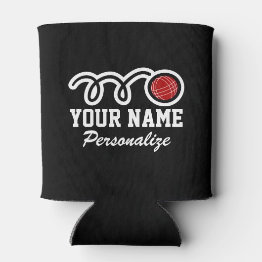 Leuke bocce ball cartoon print aangepaste naam blikjeskoeler (Achterkant)