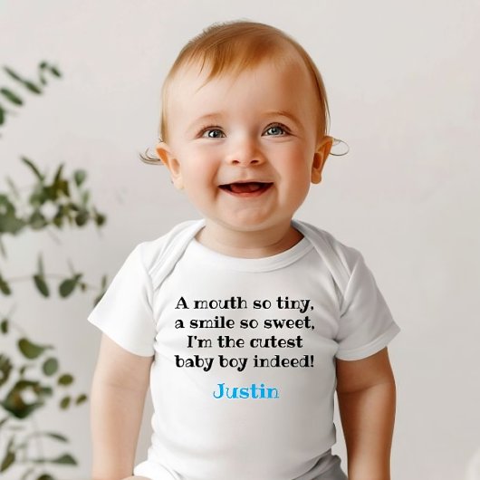 Leuke bodysuit met baby boy quote en naam,