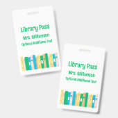 Leuke Boeken School Bibliotheek Hall Pass Badge (Voor- en achterkant)