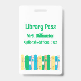 Leuke Boeken School Bibliotheek Hall Pass Badge