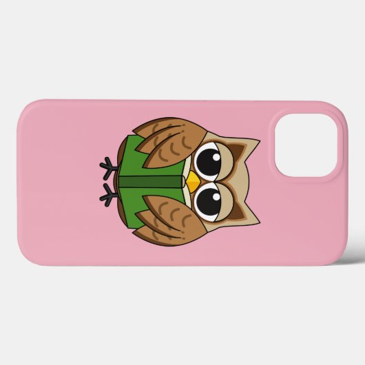Leuke boekenwurm uil lezen boek Cartoon Case-Mate iPhone Case (Achterkant (horizontaal))