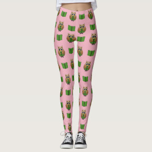 Leuke boekenwurm uil lezen boek Cartoon Leggings