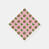 Leuke boekenwurm uil lezen boek Cartoon Servet (Hoek)