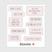 Leuke Boekige Quotes Boek Lover Roze Sticker Pack (Vel)
