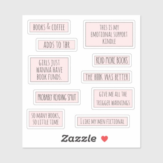 Leuke Boekige Quotes Boek Lover Roze Sticker Pack (Vel)