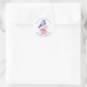 Leuke Boekplaat Waterverf Bluebird Bird Art Ronde Sticker (Tas)