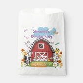 Leuke Boerderij Dieren en Red Barn Verjaardagsfees Bedankzakje (Voorkant)