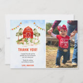 Leuke Boerderij Dieren Verjaardag Foto Dank u Kaar Kaart (Voorkant)