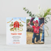 Leuke Boerderij Dieren Verjaardag Foto Dank u Kaar Kaart (Staand voorkant)