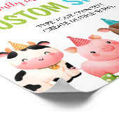 Leuke Boerderij Dieren Verjaardagsfeesttafel Teken Poster (Hoek)