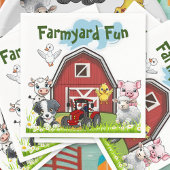 Leuke Boerderij Leuke Dieren Rode Land Schuur Servet