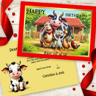 Leuke boerderijdieren Leuke verjaardag Kaart
