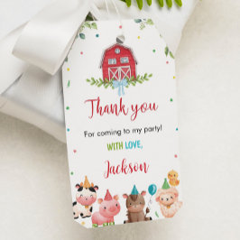 Leuke Boerderijdieren Verjaardag Dank u Label Cadeaulabel