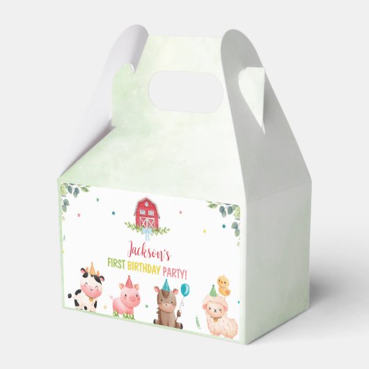Leuke Boerderijdieren Verjaardag Favor Box Bedankdoosjes (Achterkant)
