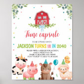 Leuke Boerderijdieren Verjaardag Tijd Capsule teke Poster (Voorkant)