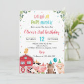 Leuke Boerderijdieren Verjaardagsuitnodiging Kaart (Staand voorkant)