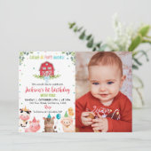 Leuke Boerderijdieren Verjaardagsuitnodiging Kaart (Staand voorkant)