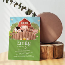 Leuke Boerderijdieren Verjaardagsuitnodiging