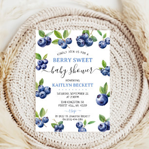 Leuke boeren markt blauwe bessen zoet baby shower kaart