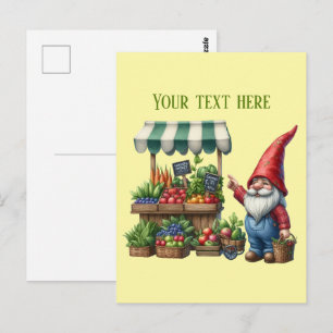 Leuke boerenmarkt kabouter aanpasbaar briefkaart