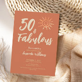Leuke Boho 50 en Fabulous Terracotta Verjaardag Kaart