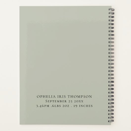 Leuke Boho Baby plannen Mijlpalen Sage Planner (Achterkant)