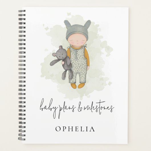 Leuke Boho Baby plannen Mijlpalen Sage Planner (Voorkant)