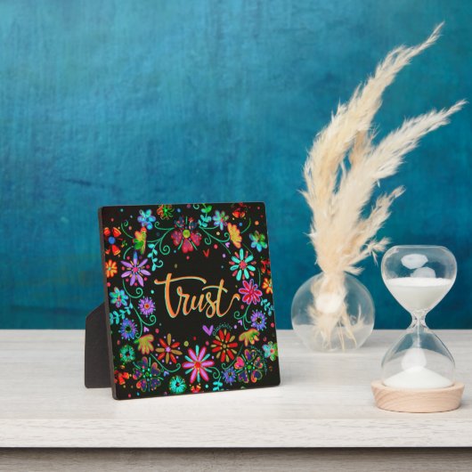 Leuke Boho Black Floral Trust Inspirivity Fotoplaat (Insitu)