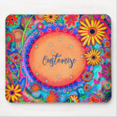 Leuke Boho Bloemen  Telefoon Inspirativiteit Muismat (Voorkant)