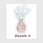 Leuke Boho Bloemenvaas Blauwe Sticker (Vel)