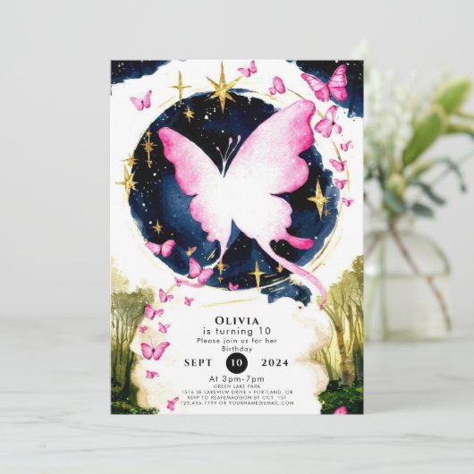 Leuke Boho Butterfly Verjaardag Kaart (Staand voorkant)