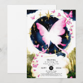 Leuke Boho Butterfly Verjaardag Kaart (Voorkant / Achterkant)