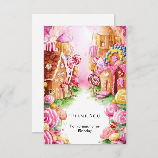 Leuke Boho Candyland Verjaardag Bedankkaart (Voorkant / Achterkant)