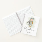 Leuke Boho Chic Naam Beer Baby Milestones Notitieboek (Binnen)