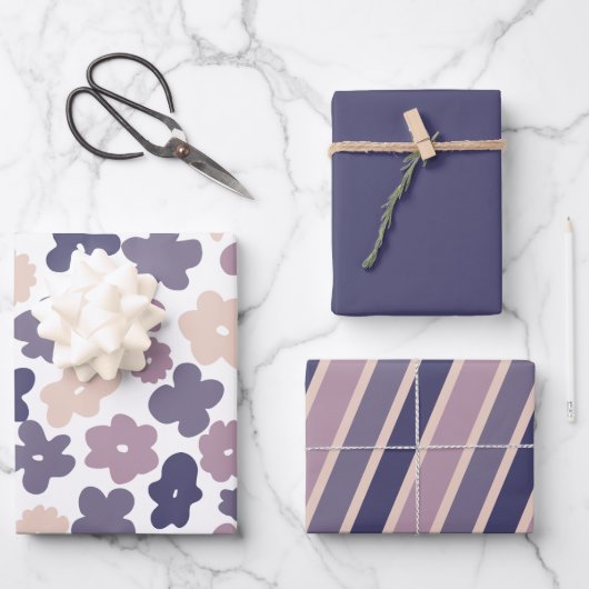 Leuke Boho Daisy Mix n Match Baby shower Inpakpapier Vel (Voorkant)