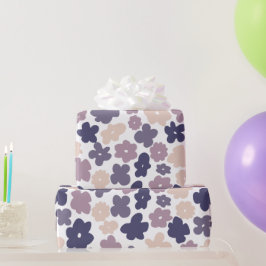 Leuke Boho Daisy Paarse Cadeaupapier