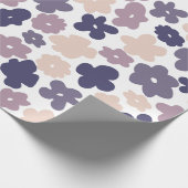 Leuke Boho Daisy Paarse Cadeaupapier (Hoek)