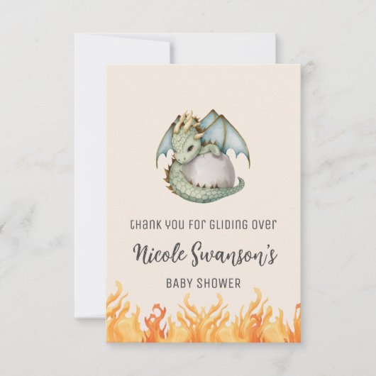 Leuke Boho Dragon Egg Baby shower Dank je kaart (Voorkant)