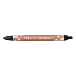 Leuke Boho Floral Daisy Zwarte Inkt Pen
