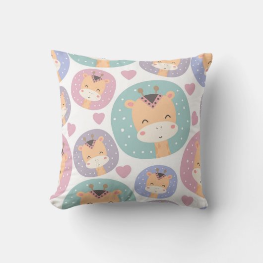 Leuke Boho kleine Giraffe Pattern Kussen (Voorkant)