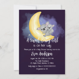 Leuke Boho Koala's op de maan Baby shower Kaart