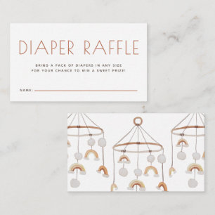 Leuke Boho mobiele luier Raffle Baby shower Informatiekaartje