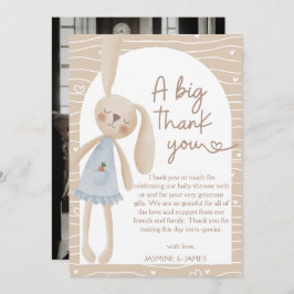 Leuke Boho Oh Baby Bunny Hearts Baby shower Bedankkaart