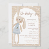 Leuke Boho Oh Baby Bunny Hearts Baby shower Kaart (Voorkant)