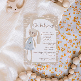 Leuke Boho Oh Baby Bunny Hearts Baby shower Kaart